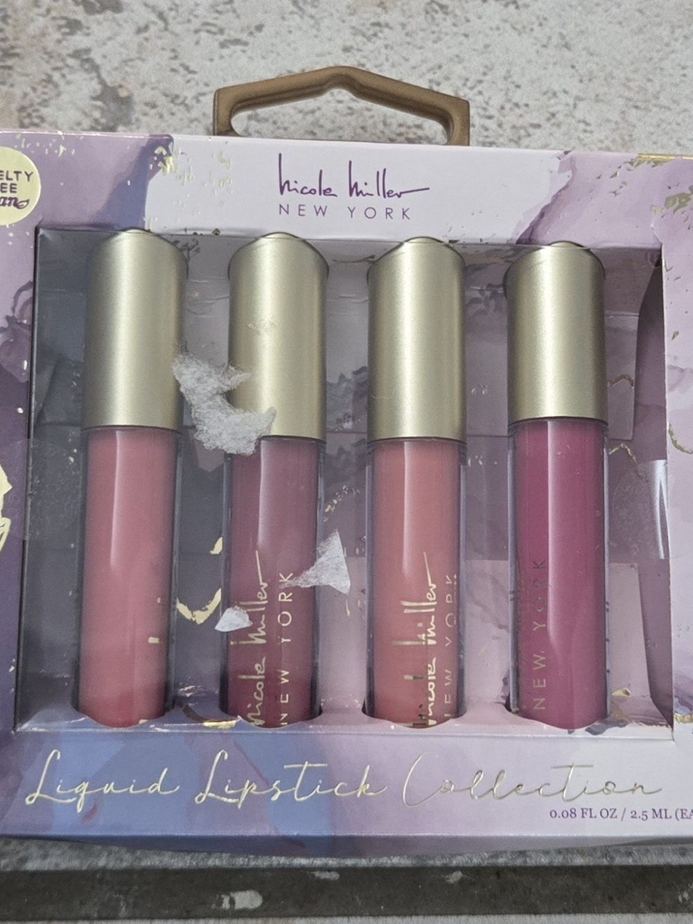 Nicole Miller Liquid Lipstick Set - Rose, Mauve, Dusty Pink, Berry